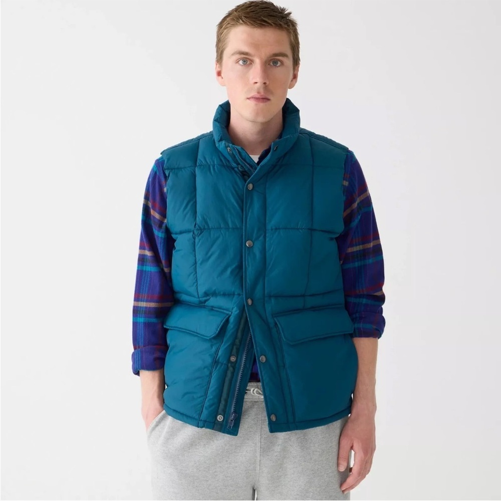 NEW J.Crew Nordic quilted puffer vest with PrimaLoft Size XS Blue